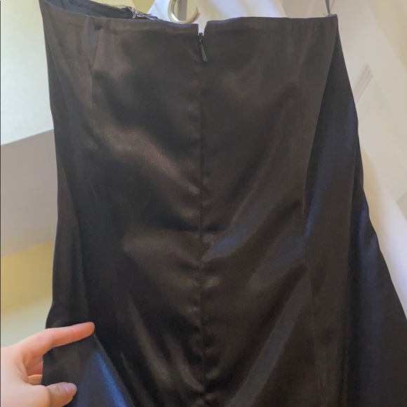 Jeweled Black Satin Semi Formal Cocktail Dress
